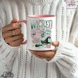 Wicked Changed For Good 11oz Accent Coffee Mug, Wicked Defy Gravity Mugs, Wizard of Oz Mugs, Wicked The Musical, Wizard Movie Fan, Fan Gifts