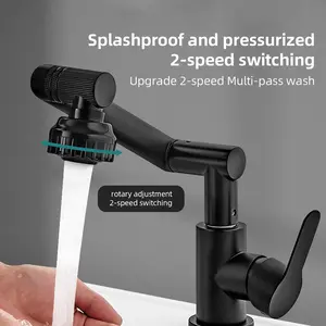 Modern Minimalist Folding Faucet with Omnidirectional Rotating Spout Splash Proof Water Saving Easy to Install Kitchen Sink Faucet for Eco-Friendly Use