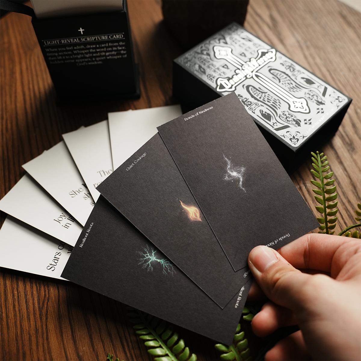 Light-Reveal Scripture Cards Christian Encouragement Cards with Hidden Bible Verses Faith Based Inspirational Prayer Cards in Pull Tab Gift Box Devotional Scripture Deck for Women Men Teens Daily Reflection Church Gifts Easter Baptism Confirmation