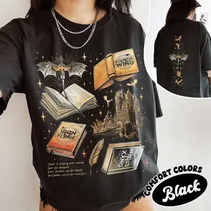 Fourth Wing Series Two Sided Comfort Colors Shirt For Fans, War College T-Shirt, Dragon Rider Bookish Shirt, Book Merch Gift 7FW