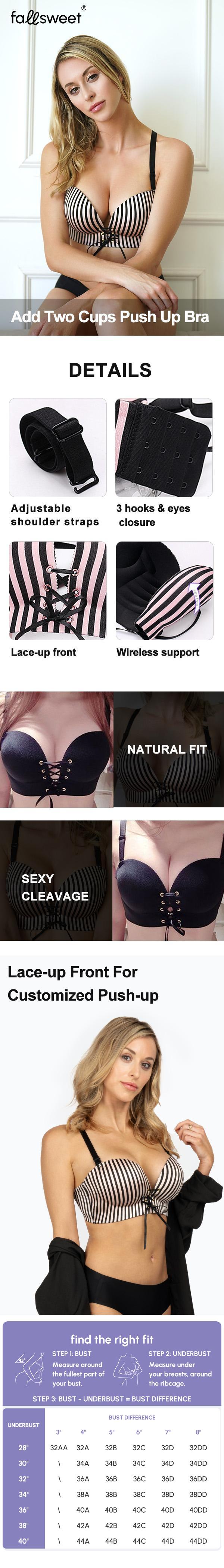 FallSweet Add Two Cups Bras Brassiere for Women Wireless Push Up Padded Comfort Womenswear #SummerVibes