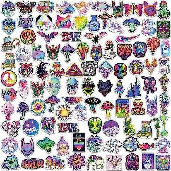 Trippy Stickers for Adults Psychedelic Stickers Trippy Stickers Water Bottles Stickers Waterproof Stickers Vinyl Laptop Stickers Pack (120 Pcs)