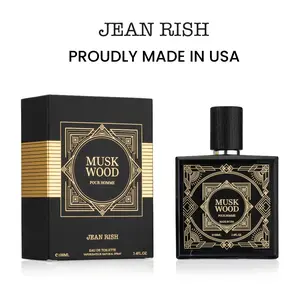 Musk Wood, Jean Rish, Men Perfume, Eau De Toilette (3.4 Fl Oz / 100ml) with Cinnamon-Saffron-Cedar, Long Lasting and Luxury Fragrance, Made In USA