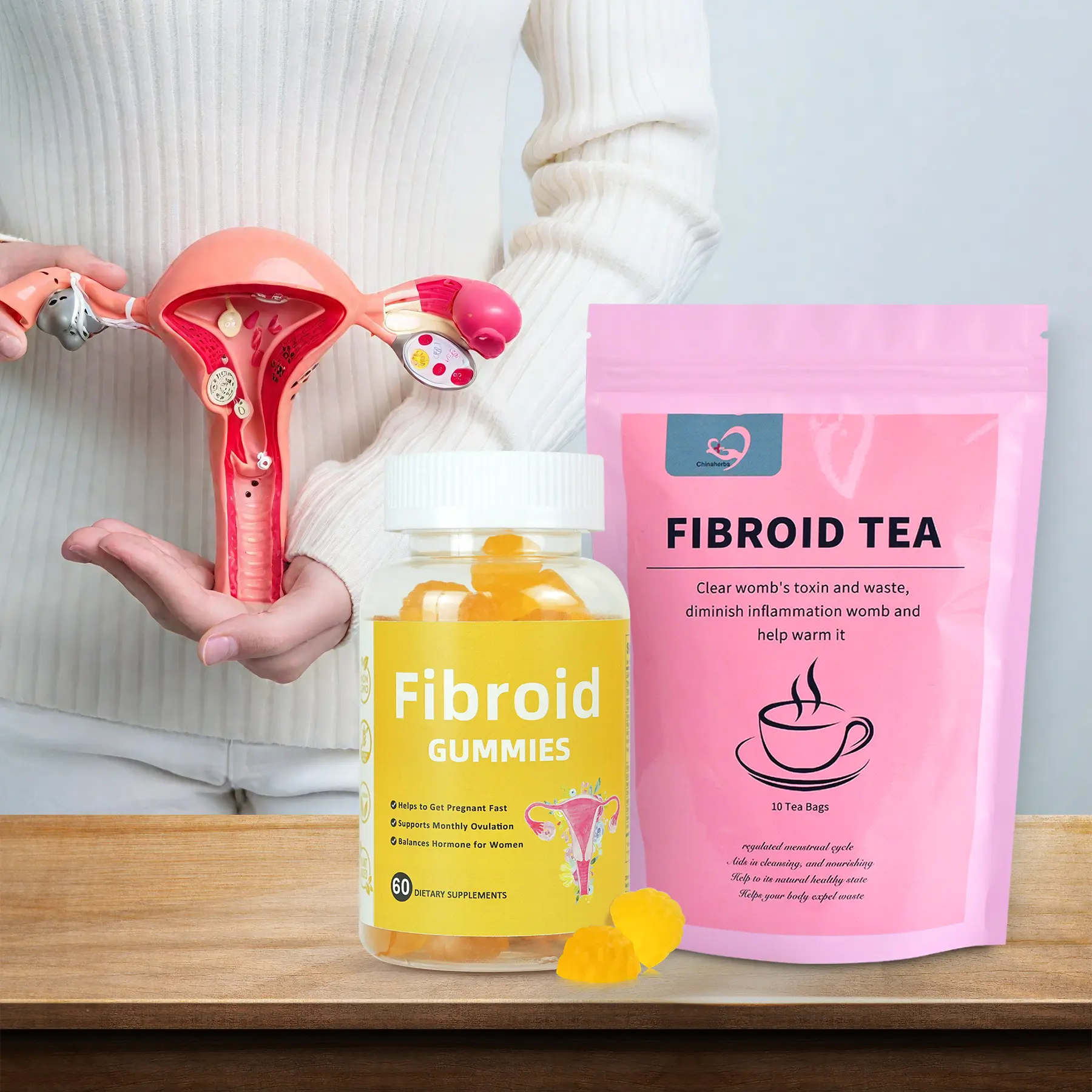 Aromlife Fibroids Tea Fibroids Gummies for Women to Support Uterine Health, Natural Fibroids Tea Fibroids Gummies Cleanse & Rebalance for Women’s Wellness