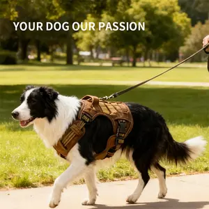 Adjustable Pet Harness for Small to Large Dogs Comfortable & Durable Design for Easy Walks,Tactical Dog Harness,Durable Reflective Dog Harness,Soft Padded&Easy On/Off,Pet Supplies