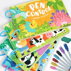 Children's Busy Book Set Drawing Board  Educational Sketch Pad, Kids Learning Toy Gift Montessori-Inspired Sensory Activity Books with Animals, ABCs, Numbers, Vehicles, and More