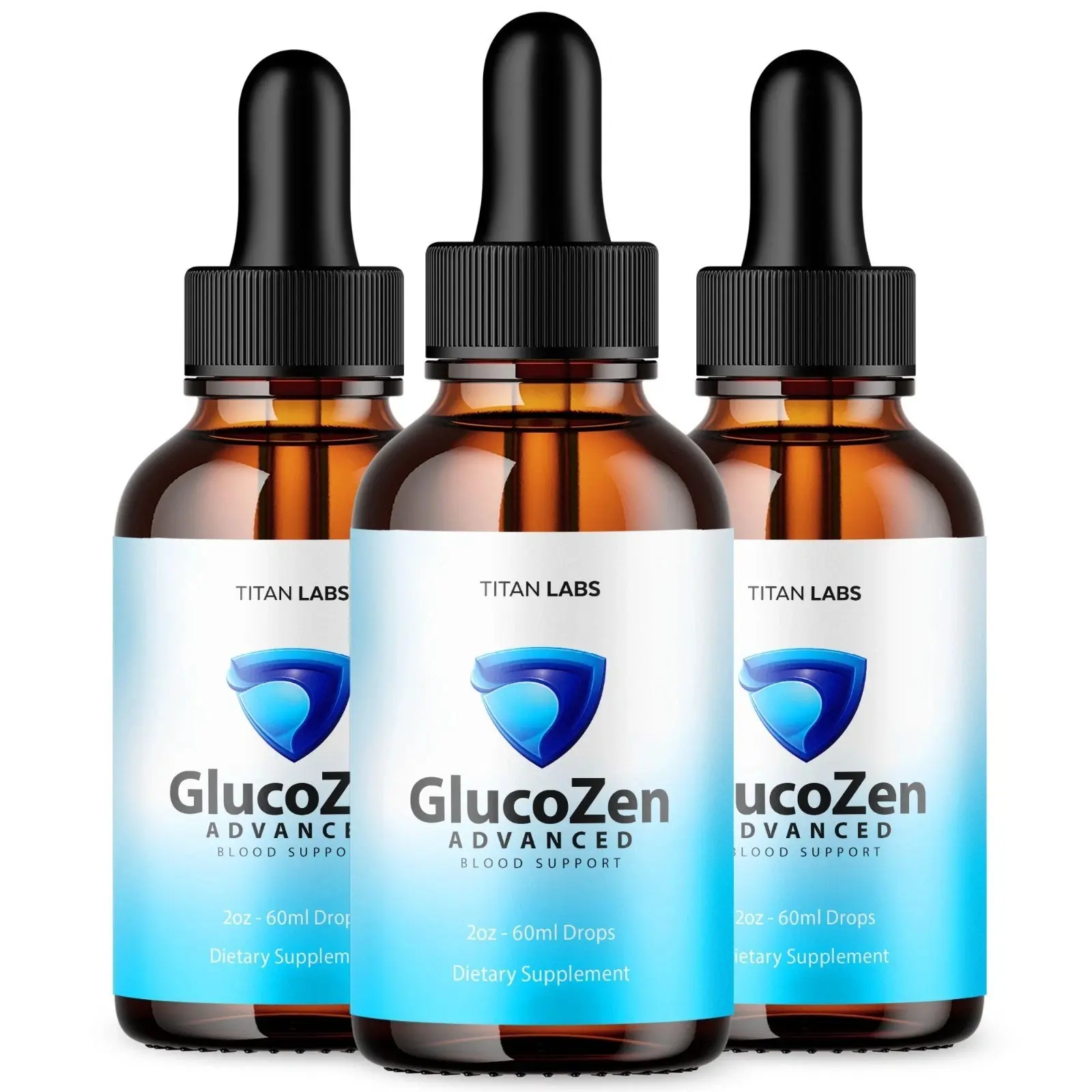 (3 Pack) GlucoZen Drops Advanced Wellness Formula Blood Support Supplement Gluco Zen 90 Servings