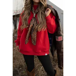 Tilly Red Reversible Oversized Mockneck Crew