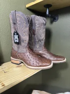 TANNER MARK BROWN OSTRICH BOOTS