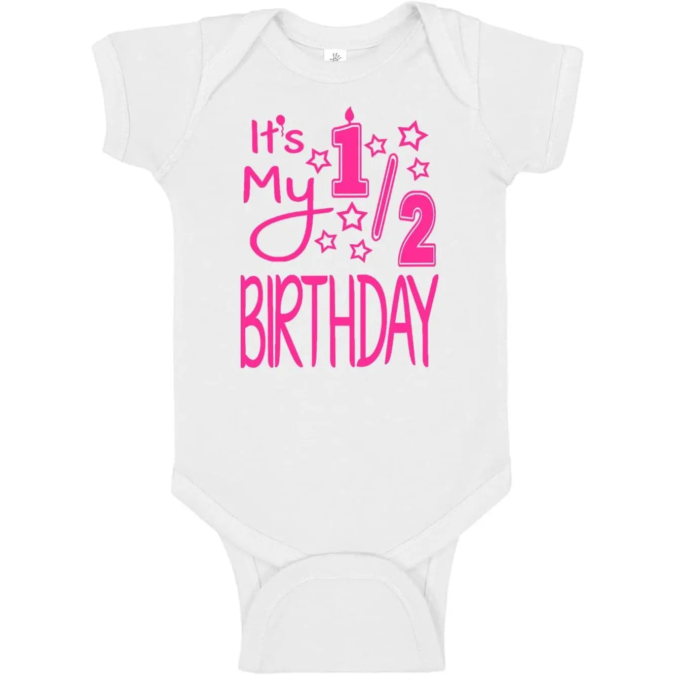 Aiden's Corner - Handmade Baby Girl Half Birthday Bodysuits - It's My 1/2 Birthday