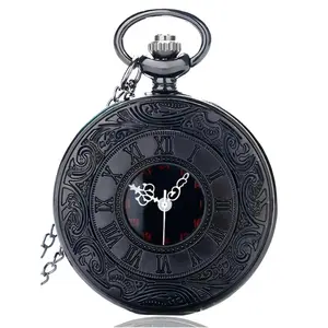 Men's Vintage Hollow Out Design Quartz Pocket Watch, Fashion Round Dial Analog Quartz Watch with Chain, Trendy Watch for Daily Life, without Box