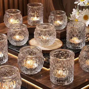 36pcs Clear Votive Candle Holders for Table Centerpiece Glass Tea Light Candle Holder Set for Wedding Decor Home Party Decoration