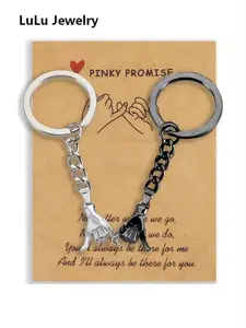 2pcs Pinky Promise Gift Matching Gifts for Him Her Best Friend fmaily Matching Keychains for Gifts Keychain Set