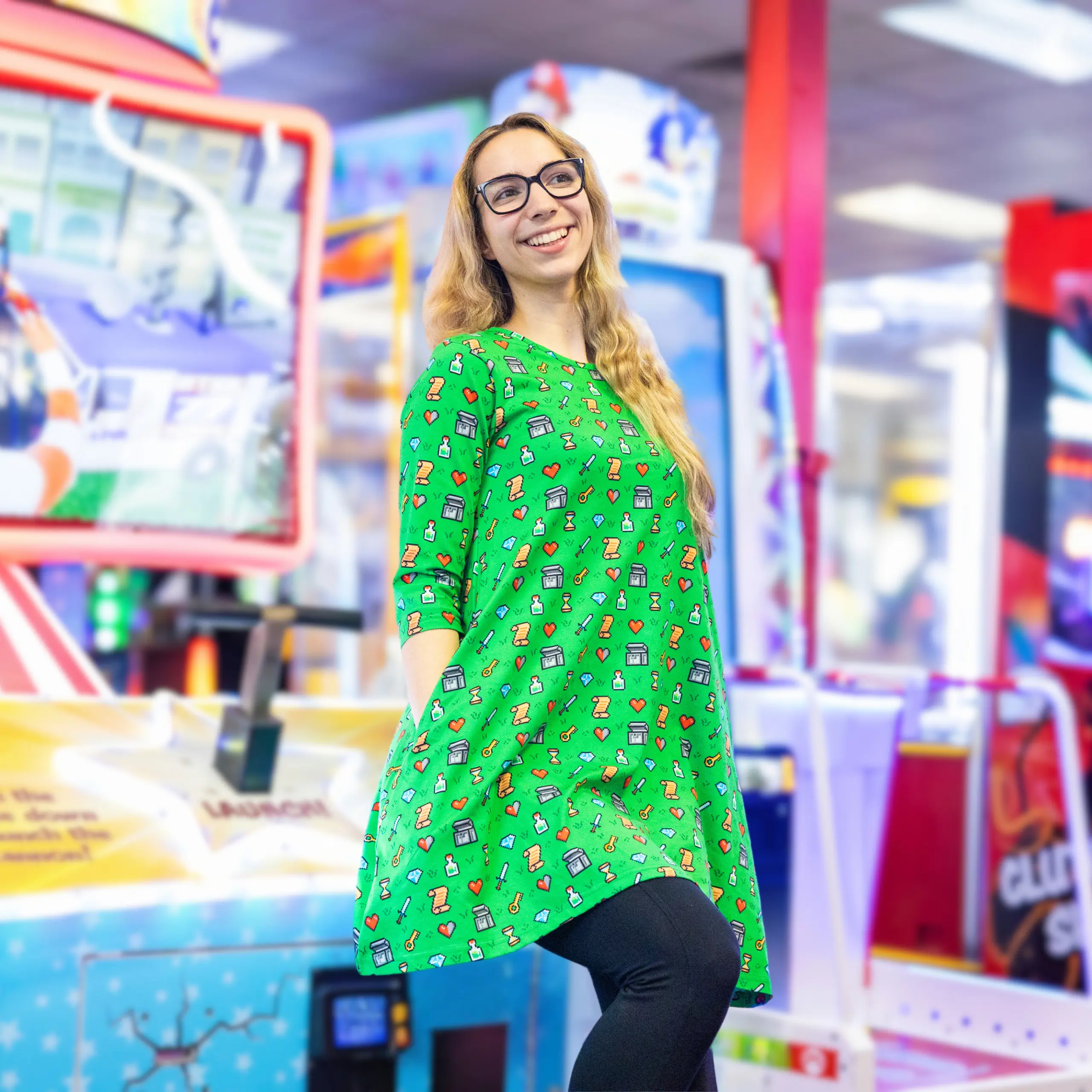 8-bit Adventure Long Tunic with Pockets