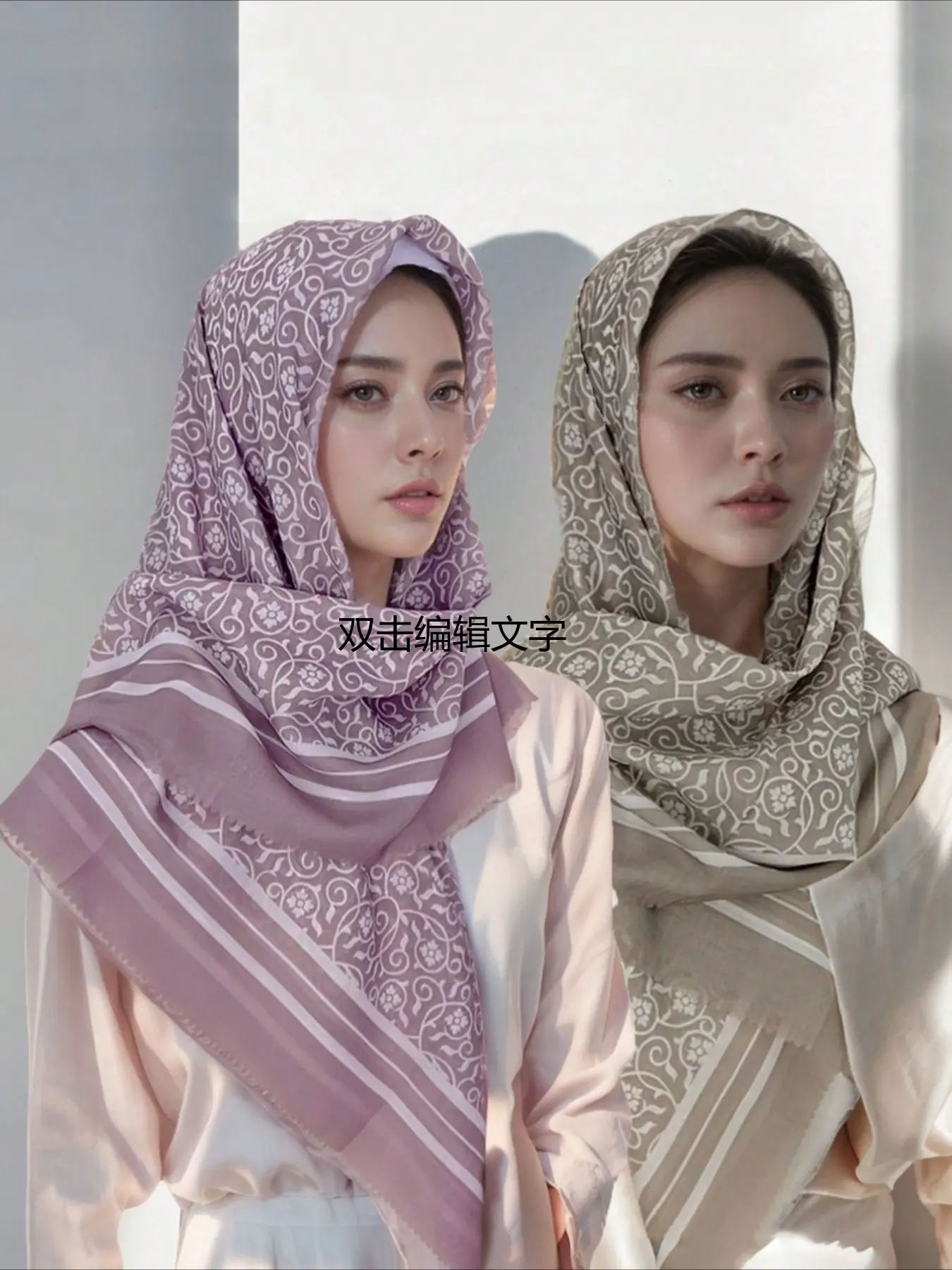 1pc 110*110cm Laser Cut Edging White Floral Print Large Square Bandana, New Bohemian Style Linen Soft Light Breathable Wavy Hem Head Wrap Shawl Balinese Chiffon Square Bandana Shawl, Square Head Scarf, Fashionable Modest Hijab