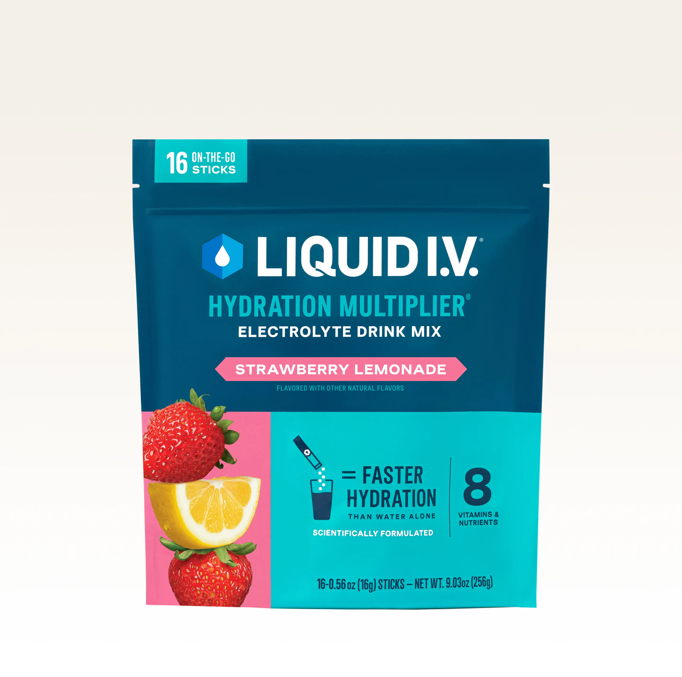 Liquid I.V. Hydration Multiplier - Strawberry Lemonade - Hydration Powder Packets | Electrolyte Powder Drink Mix | Convenient Single-Serving Sticks |
