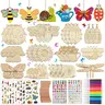 Wooden Insect & Animal Craft Set, 288pcs DIY Wood Slices Kit, Creative Handicraft Toy, Handmade Birthday Gift for Boys & Girls, DIY Kits