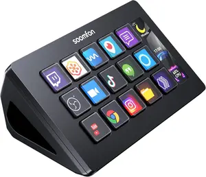 Stream Controller - SOOMFON Stream Control Deck with 15 LCD Macro Keys Customizable to Trigger Actions in OBS Twitch YouTube Compatible with PC & Mac for Content Creators Streaming Gaming