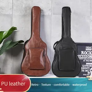 【Gift Straps】40/41 inch guitar leather case0.7Inch Sponge Padding Adjustable Shoulder Strap