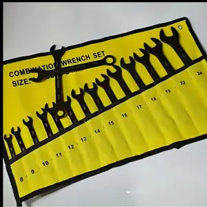 14-Piece Industrial Grade Ultra-Thin Double End Wrench Set, CR-V Steel Combination Wrench for Auto, EV, Motorcycle & Marine Repair, Anti-Slip with Storage Bag