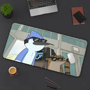 Mordecai & Rigby Cartoon Desk Mat – XXL Gaming Mouse Pad, Non-Slip Keyboard Mat