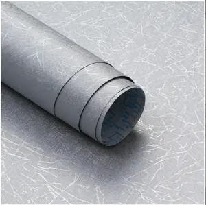 17.3 inch X 78.7 inch Peel and Stick Wallpaper Silver Grey Silk Wallpaper Textured Removable Wallpaper Embossed Self Adhesive Contact Paper for Walls Vinyl Rolls