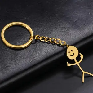 Middle Finger & Stickman Best Friends Keychain – Funny Matching Couple Keychains, Cute Quirky Friendship Accessories