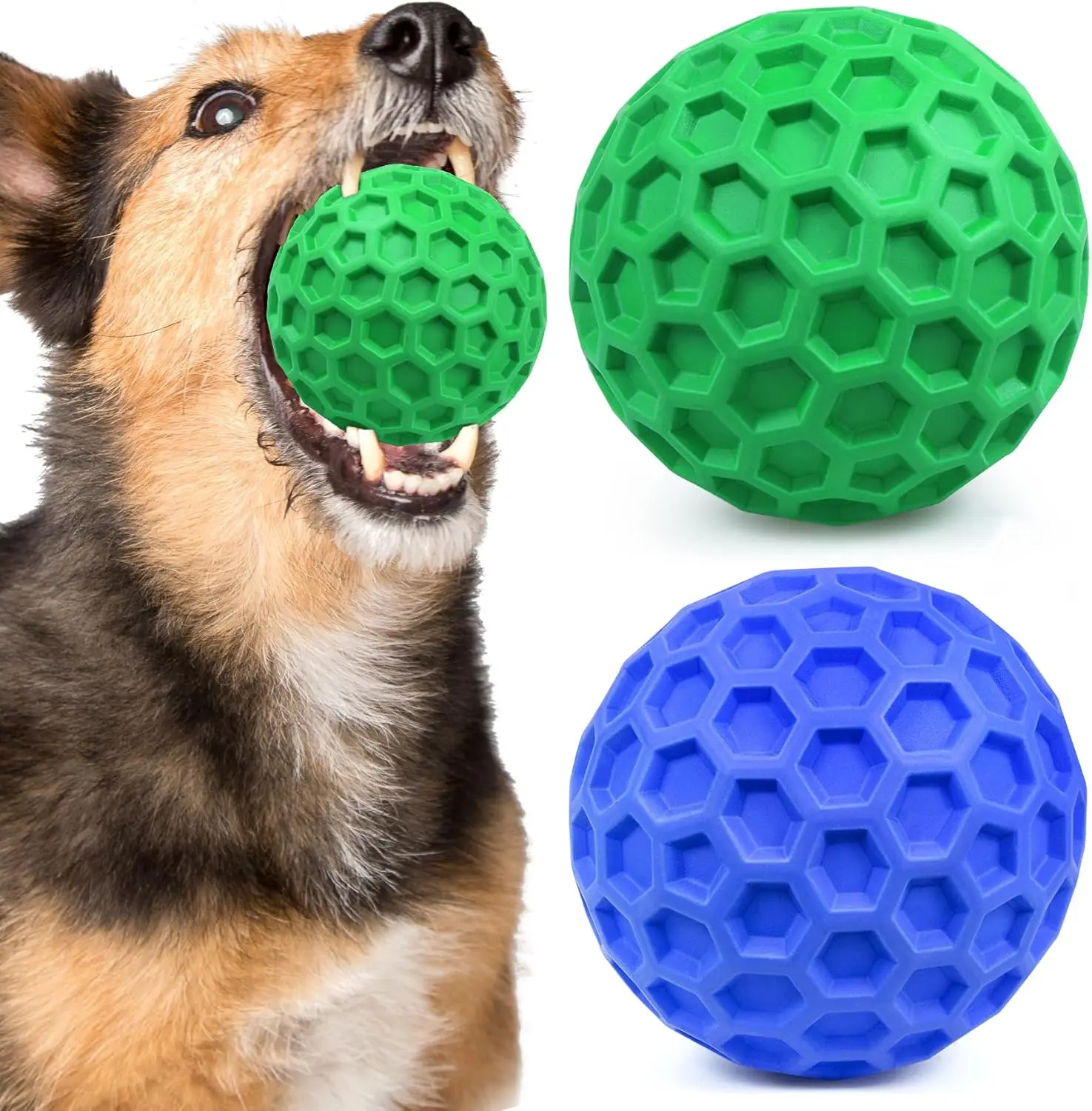 Squeaky Dog Ball for Aggressive Chewers Indestructible Heavy Duty Interactive Toy for Large Dogs