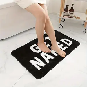 Letter Pattern Bath Mat, 1 Count Non-slip Soft Absorbent Bathroom Mat, Fashionable Bathroom Decor Mat, Home Accessories