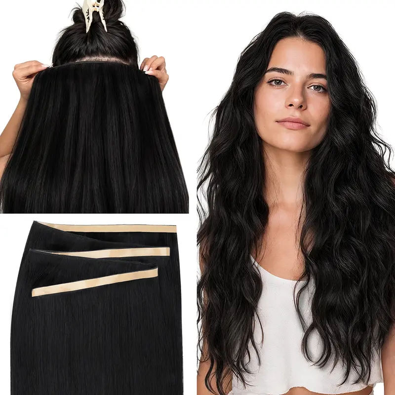 GOO GOO Tape In Weft Extensions,Genius PU Long Weft premium tape wefts,14-24 Inch Real Human Hair Remy Human Hair for Natural Look & Volume #sohochic #TikTokShopFallDealsForYou