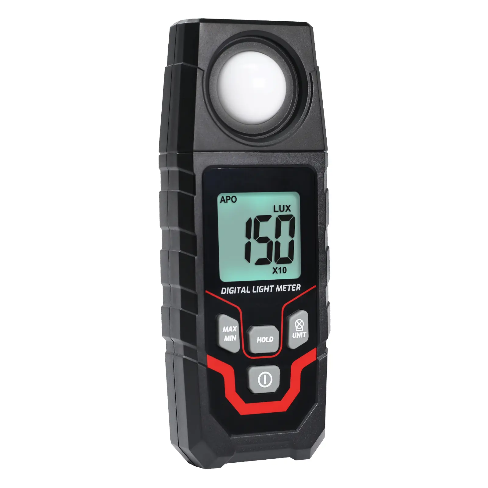 ILLX-429 High-Precision Digital Light Luxmeter, 4 Digits Accurate Readings Illuminance Tester Photometer (0.1-200000 Lux/0.01-20000 FC Range), 1 x Protective Sensor Cover, Auto Power Off, 2 x 1.5V AAA, 150g, 150x56x30mm for Schools