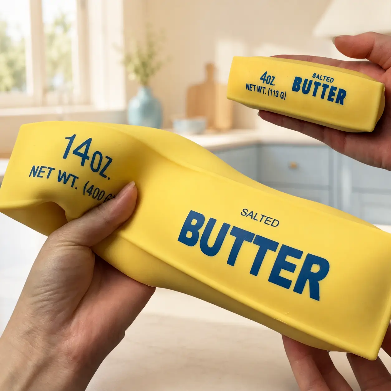 [Dealsforyou] Butter-Shaped Squishy Stick - TPR Stress Relief Toy with EVA+Air Filling, 1-2 Size Options, Collectibles Finger Squeeze Toy for Office Workers, Slight Material Smell, Dealsforyoudays, Summerwins, DFYD