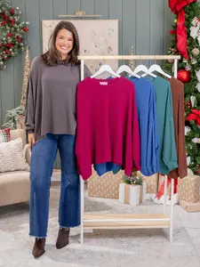 Long Sleeve Raised Rib Oversized Top by DD Design | S/M-2XL/3XL