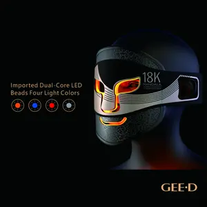 GEE·D Wireless LED Light Therapy Mask with Amber, Red-Blue & Red-Orange Light Modes, Multi-Color LED Face Mask, Portable & Rechargeable for Home and Travel