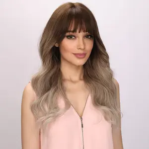 【Callie】 Women's Loose Wave Wig - Gray and Brown Gradient - 22 Inch | SM303-1 | Popinrow