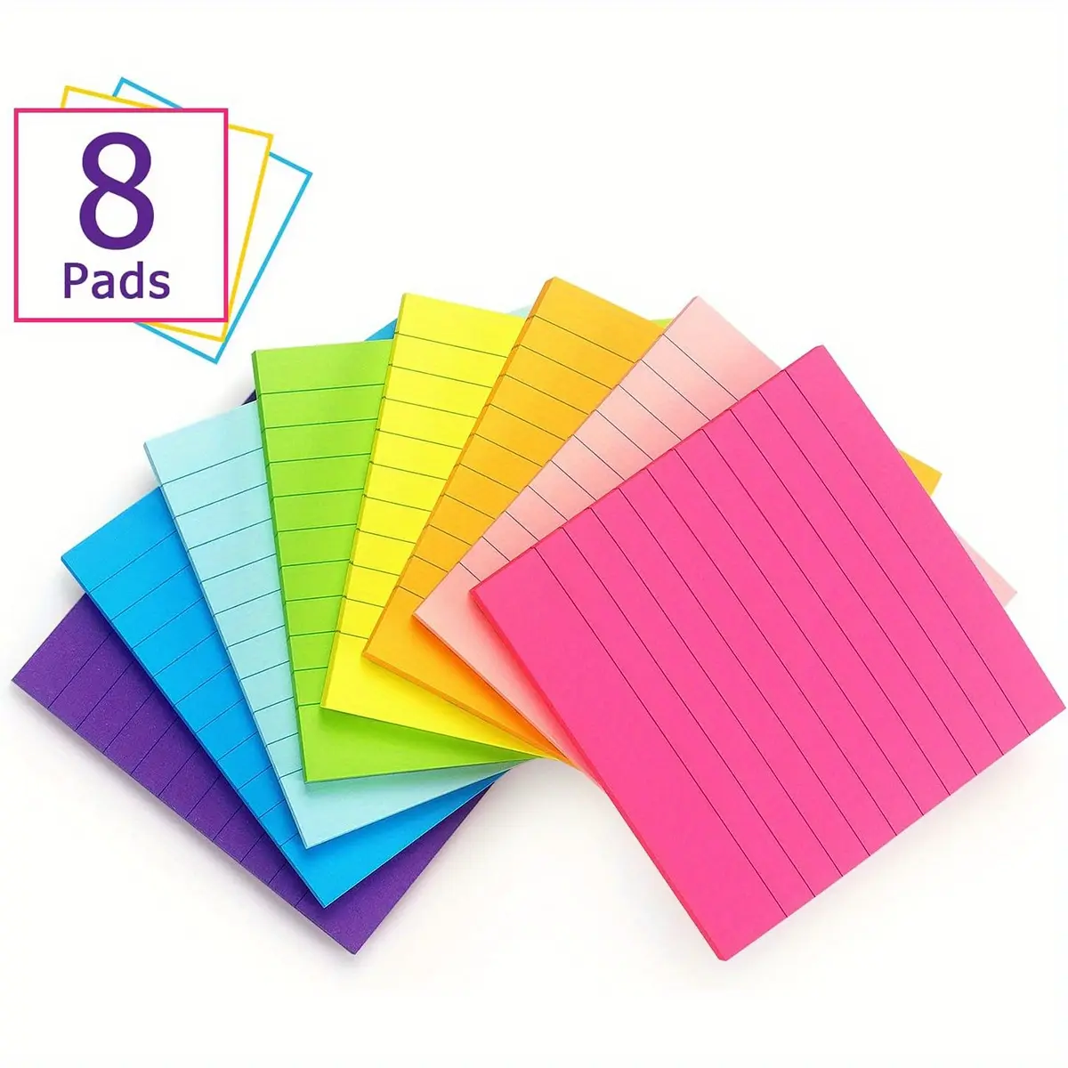 4/8 packs (180/360 sheets) of highly adhesive and powerful sticky sticky note paper, convenient and brightly colored note stickers, suitable for office, school supplies, note paper, stationery and other purposes, Sticky Labels, Sticky Notes Set