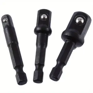 3 Pcs Black steel ball post ball post socket adapter hexagon to square head socket adapter.