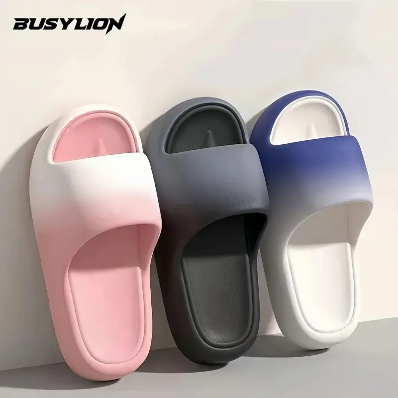 Men's Cloud Slippers 2025 New EVA Thick Sole Slides, Non-Slip Quick Dry Bathroom House Slippers, Gradient Comfortable Anti-Odor