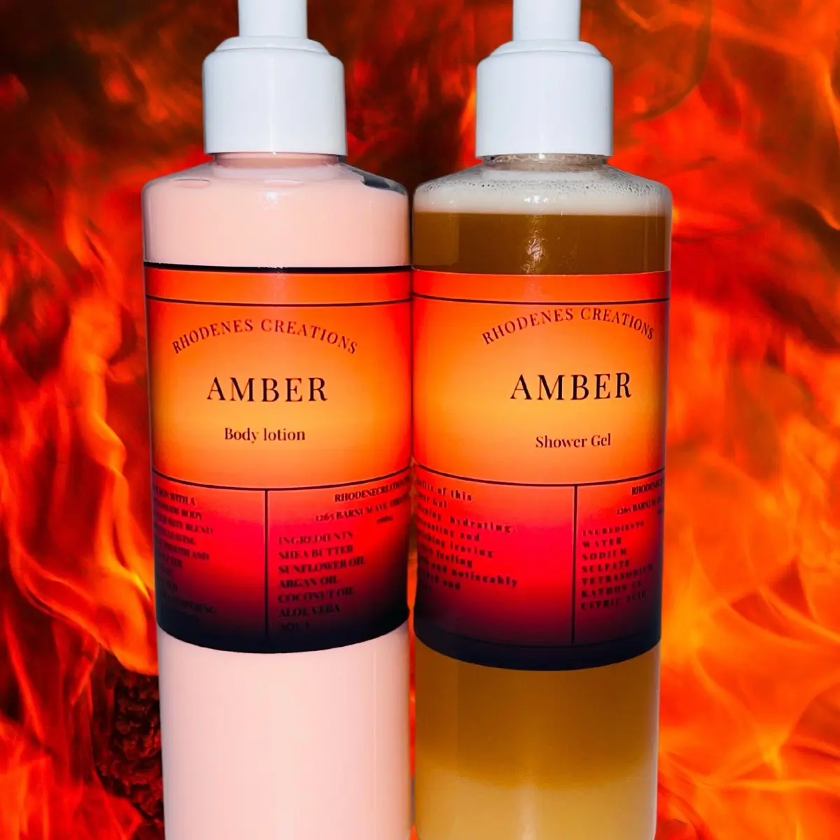 Amber Body Lotion & Shower Gel - Moisturizing Body Care for Comfort