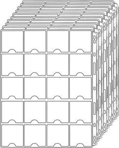 Coin Binder Sheets 2" x 2" Cardboard Holders 200 Pockets Coin Flips Compatible with Coin Collecting Binder