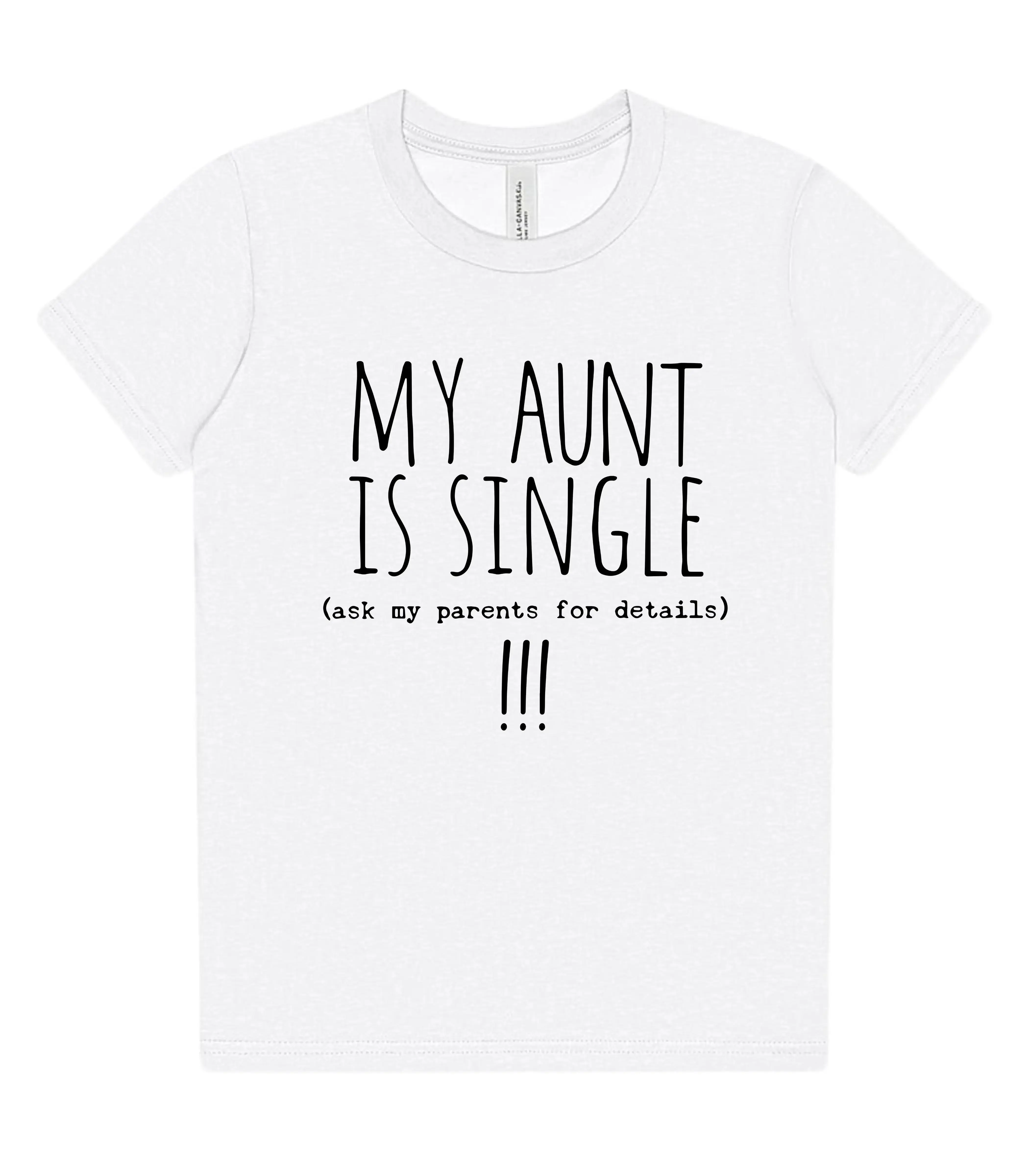Kids' Unisex Cotton Crew Neck Short-Sleeve Tee (2Y-10Y) - Basic Casual Dry-Fit Black T-Shirt with My Aunt Is Single, Skull, Taco Bell, Vintage, Y2K Cool Xmas Graphics