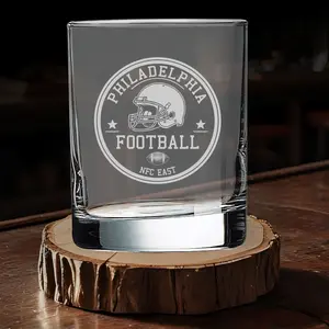 Vintage Football Team Whiskey on the Rocks Glass Engraved
