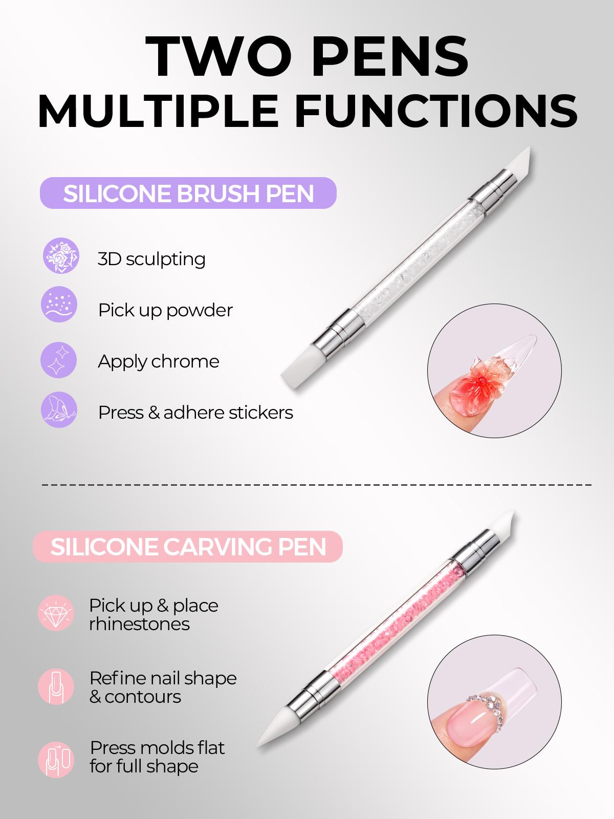 AILLSA Solid Builder Gel Nail Kit, 30g Non-Stick Hand Extension Gel with Dual Forms & Silicone Brushes, All-in-One Hard Gel Easy DIY Summer Nails Salon Manicure Starter Set for Beginners