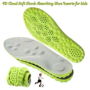 Kids Memory Foam Insoles with Arch Support – 4D Cloud Soft Shock Absorbing Shoe Inserts for Boys & Girls, Trim-to-Fit Comfort