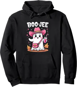 Boo Jee Spooky Cute Cow Ghost Pink Halloween Pumpkin costume Pullover Hoodie - Fionakast Shop 69B0DGGBBS1R