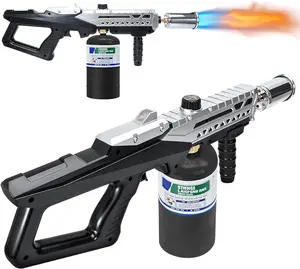Propane Torch Gun, Flamethrower Blow Torch with Adjustable Flame, Multipurpose Cooking Torch for BBQ, Searing Steak, Camping, Charcoal Lighter & Small Welding (Tank Not Included)