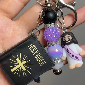 Jesus Beaded Keychain Or Character Keychain