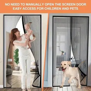 110*210cm/39.37*82.76in Summer magnetic screen door Automatic opening and closing Magnetic closure door Anti-mosquito, anti-flying insects Ventilated door curtain Fabric material Suitable for all room types Various sizes available