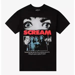 Scream Film Poster T-Shirt Menswear Top Oversize Cotton Breathable Hoodie Style T-Shirts for Men