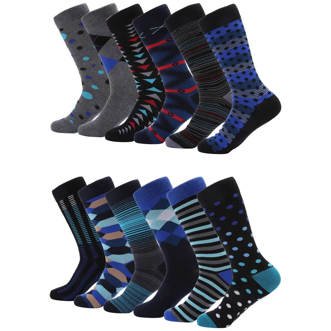 Robust Morning Dress Crew Socks 12 Pack Menswear Casual